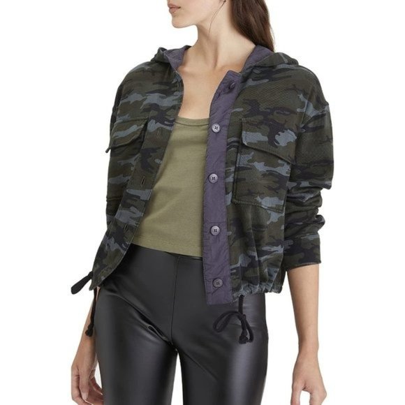 SANCTUARY On The Road Camo Button-Up Hooded Jacket NWT XXL - Picture 1 of 3